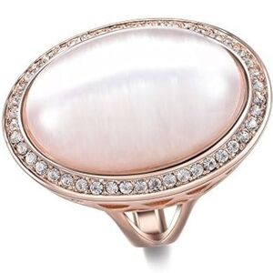 Rose Gold Plated Ring with Round Cat's Eye Stone